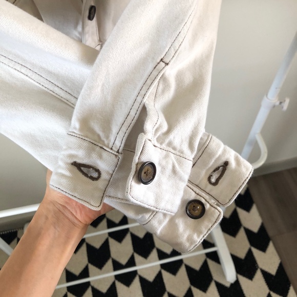 Zara ivory cropped denim jacket - Picture 6 of 7